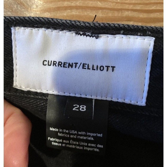 Current Elliot Polka Dot Slim Straight Leg Jeans Size 28 Women’s Black - Picture 3 of 8